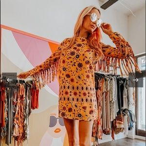 American June boutique fringe dress